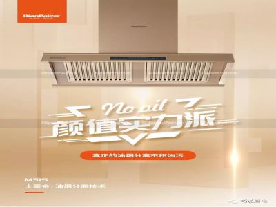 不跑煙，不積油，不用洗 巧派廚電引領(lǐng)無煙廚房新時代 巧派M31S土豪金油煙分離油煙機 真正的油煙分離